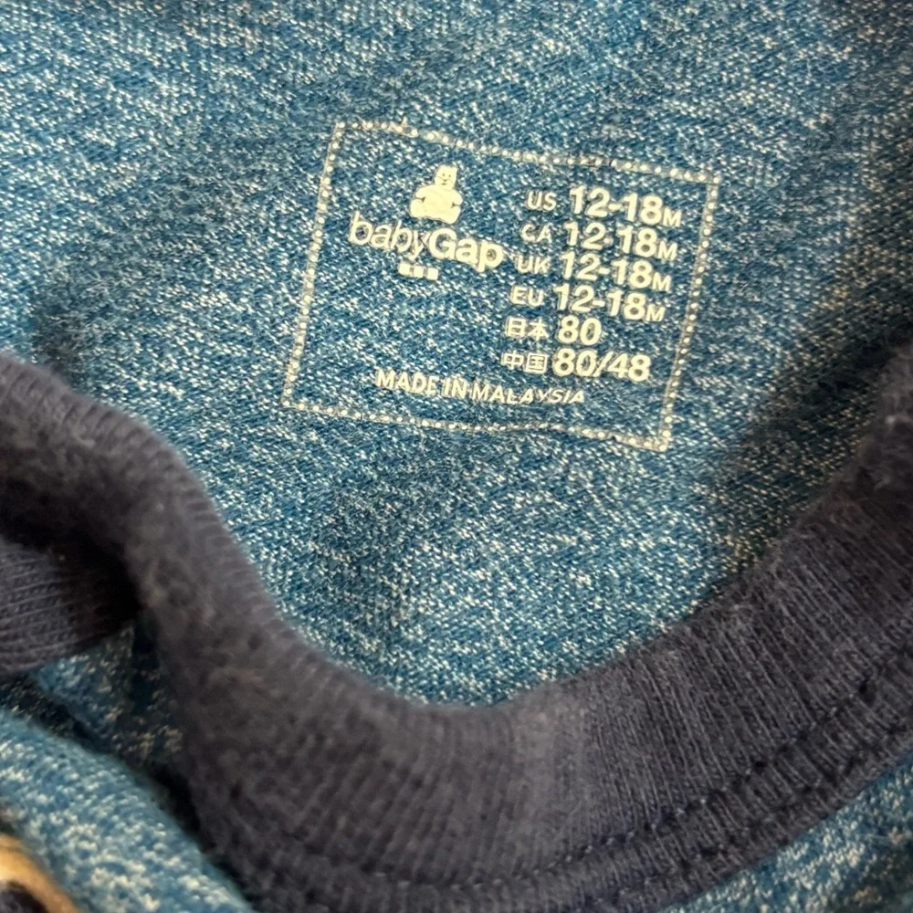 Set of 4 GAP Kids Long Sleeve Tees - Blue and Gray Collection- 18-24 months